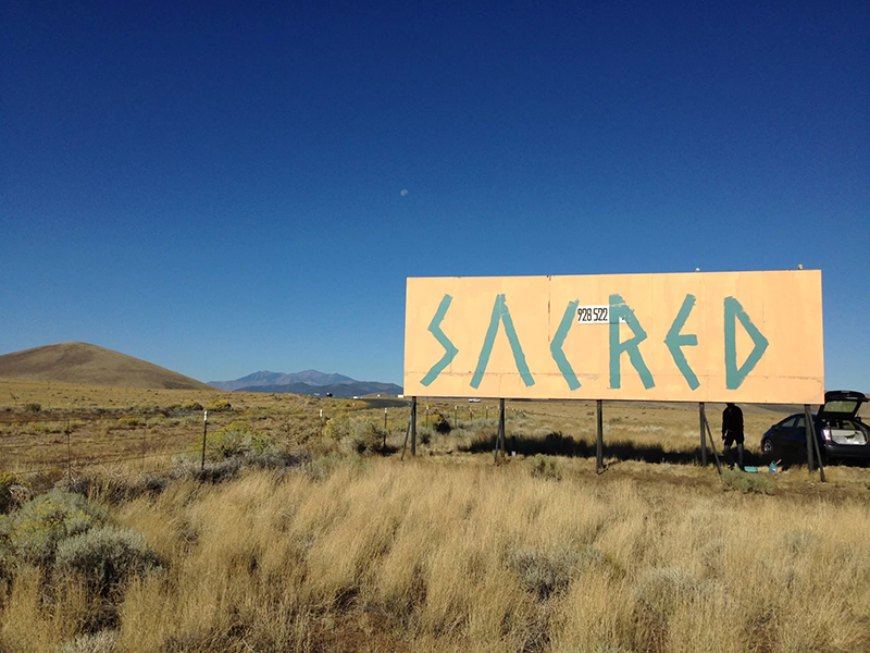 Jaque Fragua, "Sacred Peaks," 2014, public intervention.