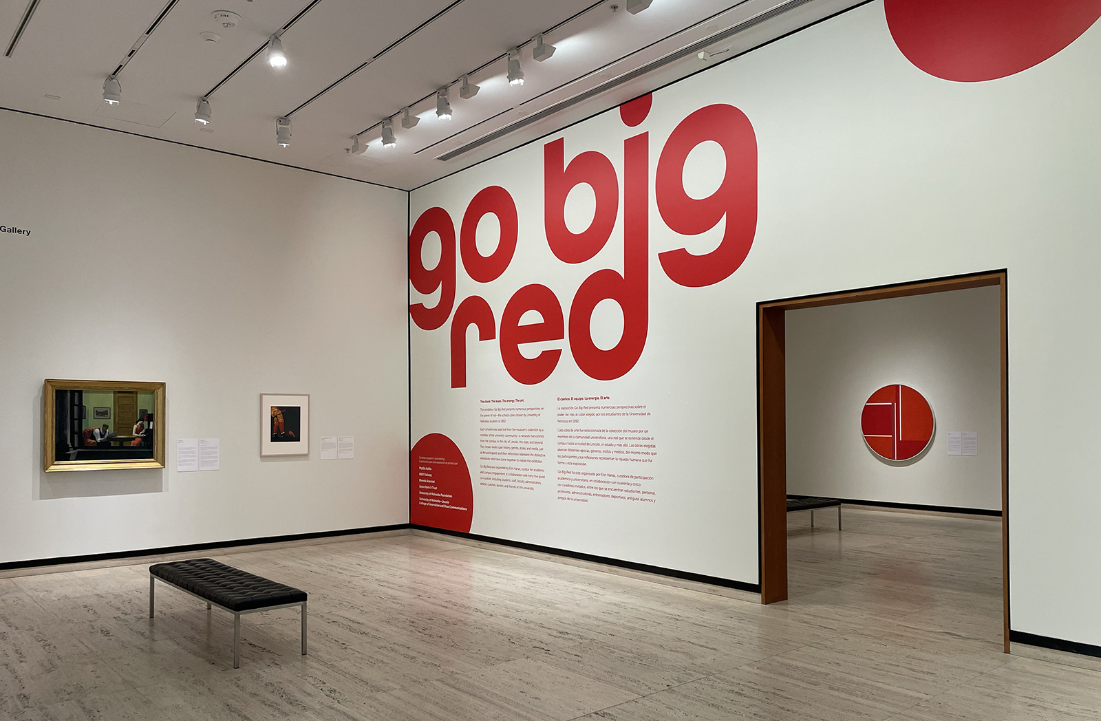The exhibition Go Big Red, on view at Sheldon August 16, 2025, through January 4, 2026.