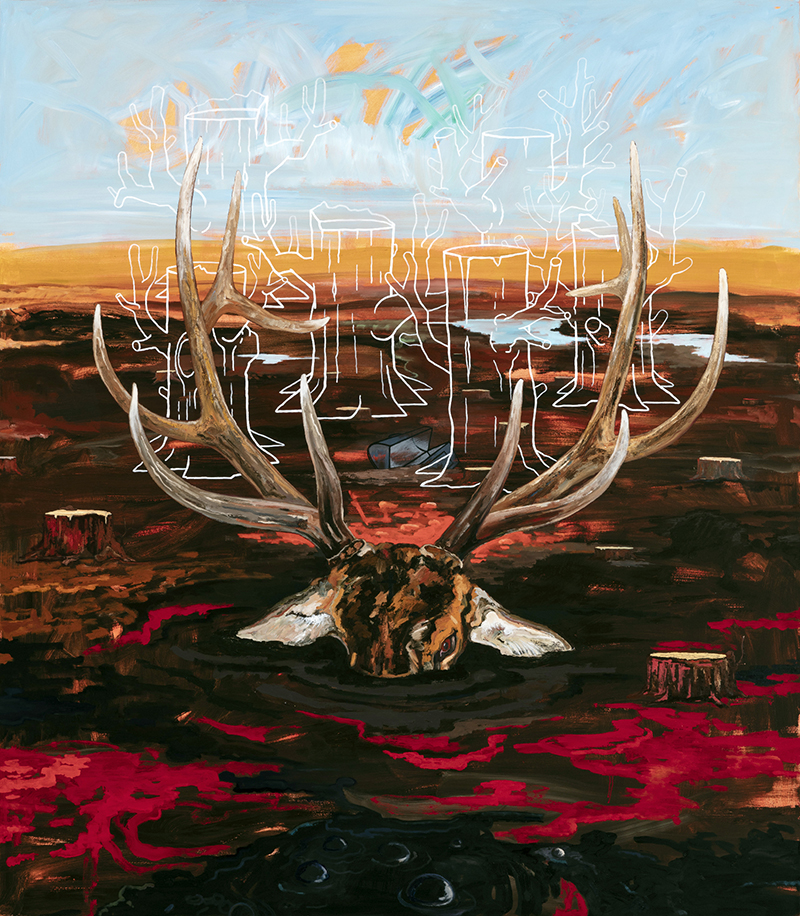 "Watchful Eye" (2023), an oil painting by Norman Akers.