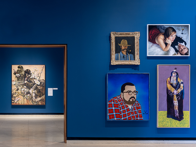 Paintings on view in the exhibition "Hyphen American: Intersections of Identity."